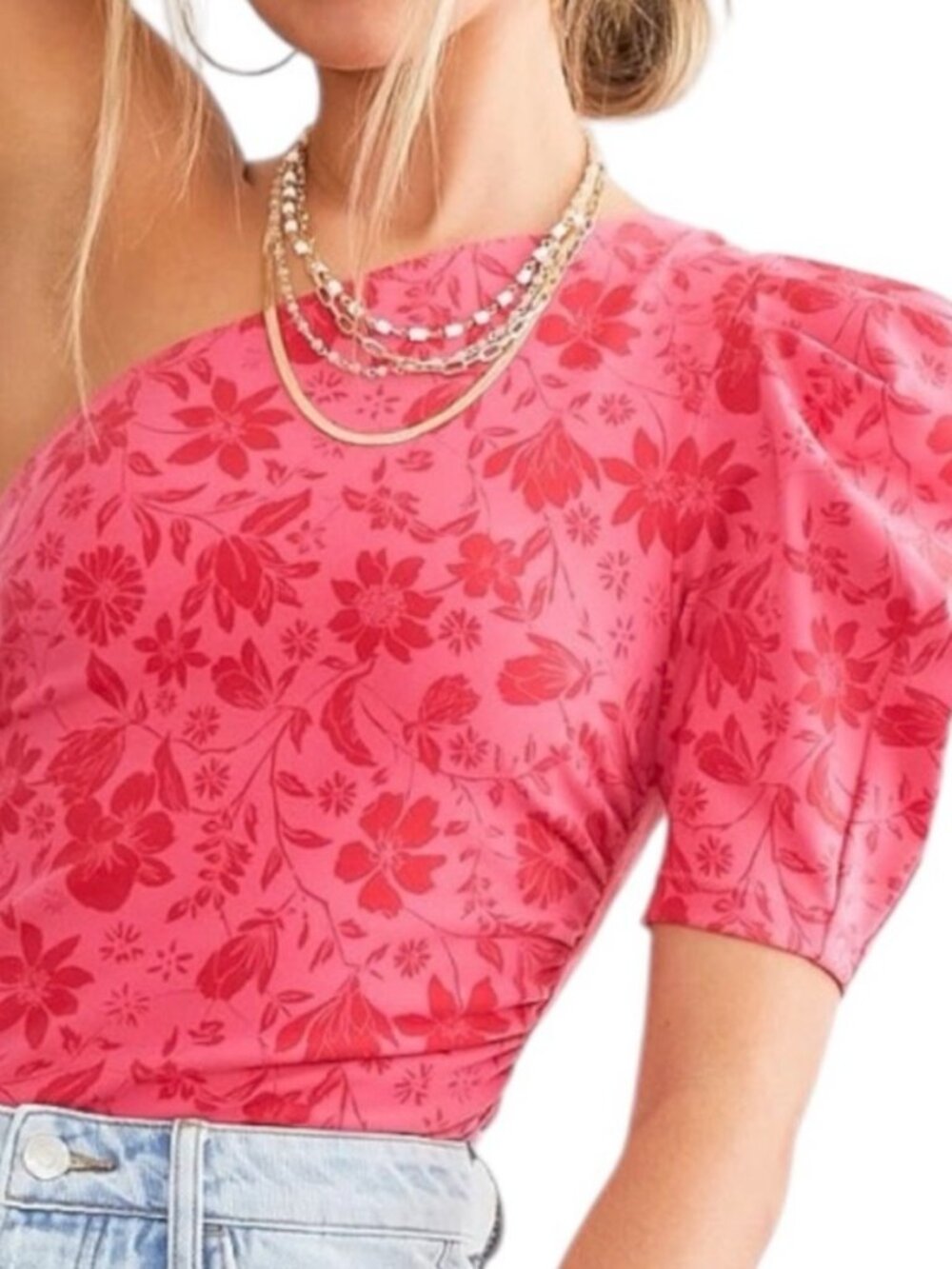 FREE PEOPLE SOMETHING ABOUT YOU HOT PINK BODYSUIT XS